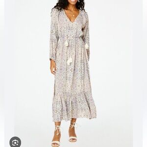 Roller Rabbit Long Sleeve Maxi Dress With Tassels Size Large